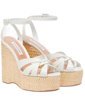 Aquazzura Strap Wedge Sandals - White