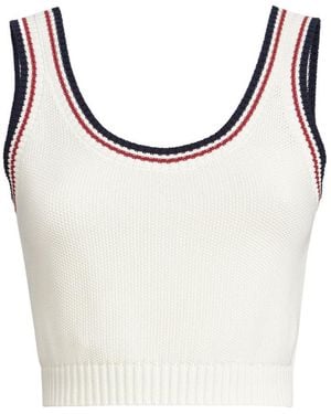 Brunello Cucinelli Cotton Piqué-Effect Knit Crop Top - Brown