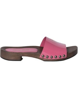 Miu Miu Logo-Printed Slides - Pink