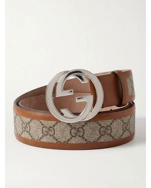 Gucci Printed Double G Belt - Brown