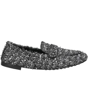 Tory Burch Metallic Round Toe Loafers - Gray
