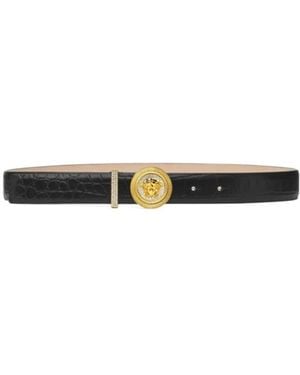 Versace Medusa Biggie Embossed Belt - White