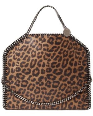 Stella McCartney Falabella Leopard Fold-Over Tote Bag - Brown
