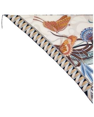 Ferragamo Giada Printed Triangular Scarf - White