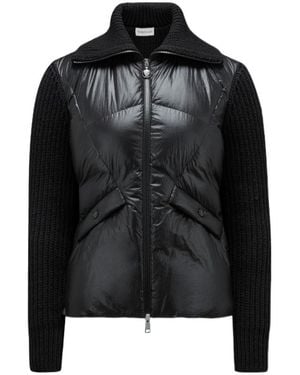 Moncler Padded Wool Cardigan - Black