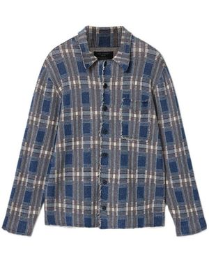 AllSaints Solmar Knitted Check Cardigan - Blue