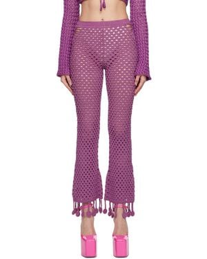 Moschino Crocheted Casual Pants - Purple