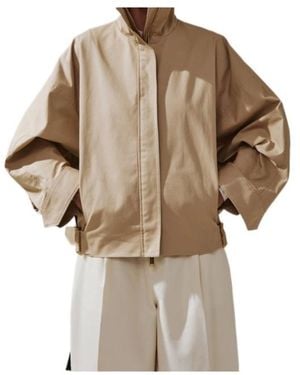 DARKPARK Celine Belted High-Neck Jacket - Natural