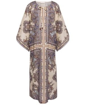 Zimmermann Ottie Paisley Linen Kaftan - Multicolour
