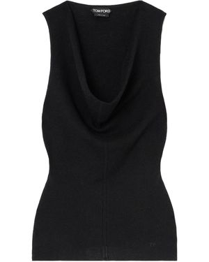 Tom Ford Draped Wool Tank - Black
