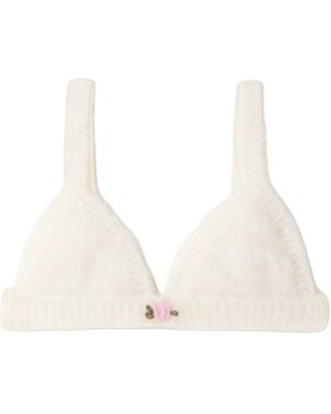 Alessandra Rich Sleeveless Camisole Bra - Natural