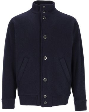 Barena Button-Up High-Neck Jacket - Blue