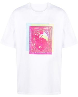Maison Margiela Graphic-Print Short-Sleeve T-Shirt - Pink