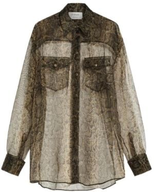 Sportmax All-Over Patterned Long-Sleved Top - Multicolor