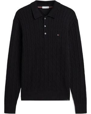 Tommy Hilfiger Short-Sleeve Knitted Polo Shirt - Black