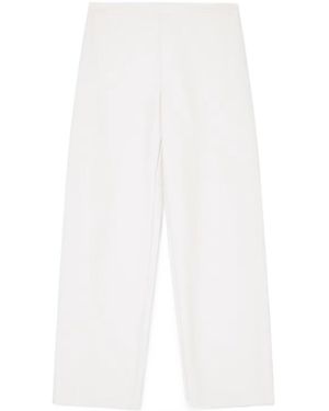 Emporio Armani High Waist Wide Leg Trousers - White