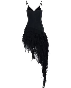 Blumarine Ruffled Asymmetric Long Dress - Black