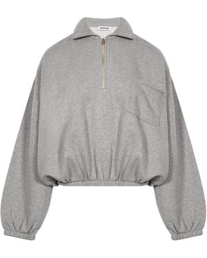 DARKPARK Alva Cropped Zip-Up Sweatshirt - Grey
