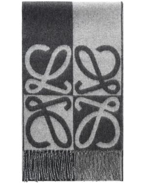 Loewe Tassel Jacquard Scarf - Grey