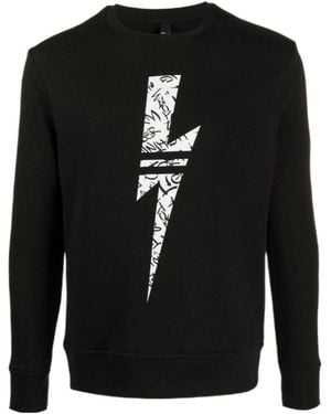 Neil Barrett Lightning Printed Pullover - Black