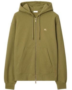 Burberry Ekd Motif Zip-Up Drawstring Hoodie in Black for Men