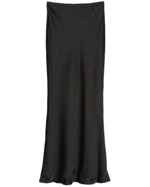 Norma Kamali Satin-Finish Midi Skirt - Black