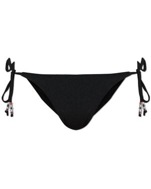 MISBHV Beaded Tie Bikini Bottoms - Black