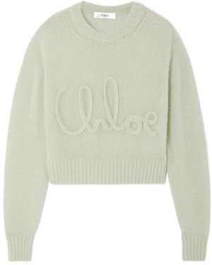 Chloé Chloé Logo Knitted Sweater - Green