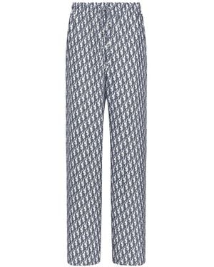 Dior Oblique Pajama Pants - Blue