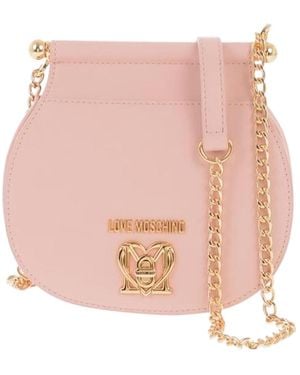 Moschino Logo-Plaque Cross Body Bag - Pink