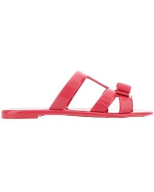 Ferragamo Logo Flat Slippers - Red