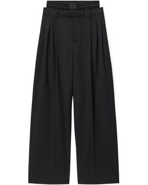Alexander Wang Layered Straight-Leg Trousers - Black
