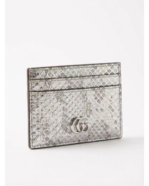 Gucci Gg Marmont Python Card Case - White