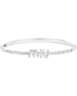 Miu Miu Crystal Necklace - White