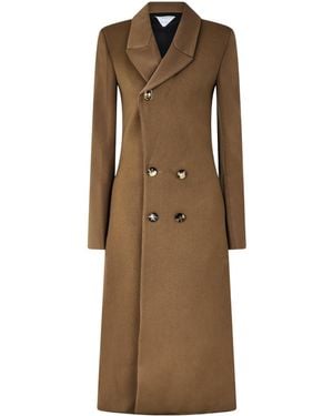 Bottega Veneta Notchedlapel Long Overcoat - Natural