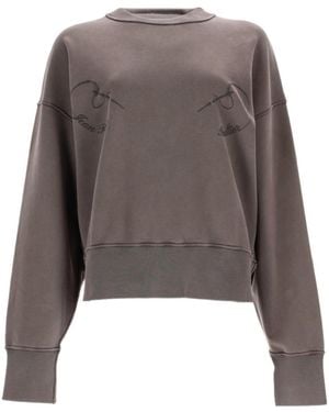 Jean Paul Gaultier Embroidered Cropped Sweatshirt - Brown