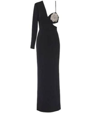 Rebecca Vallance Sachiel Floral-Applique Gown - Black
