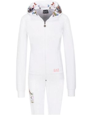 EA7 Logo Details Sports Suit - White
