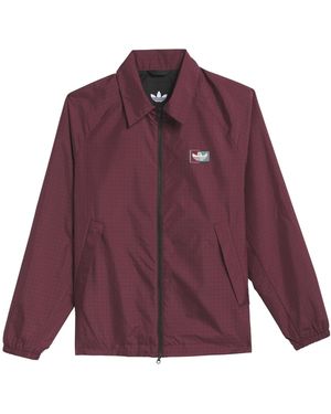 adidas Originals Chequered Collared Zipup Jacket - Purple
