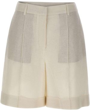 Eleventy Pleated Tailored Shorts - Natural