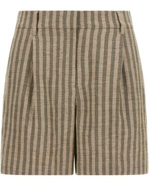 Brunello Cucinelli Striped Bermuda Shorts - Natural