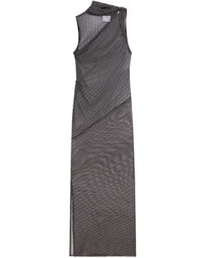 Courreges Draped Mesh Dress - Grey