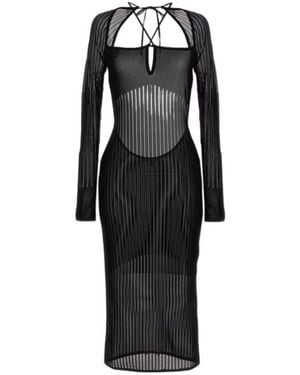 Nensi Dojaka Ribbed Maxi Dress - Black