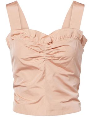 Chloé Gathered Ruffled Taffeta Crop Top - Pink