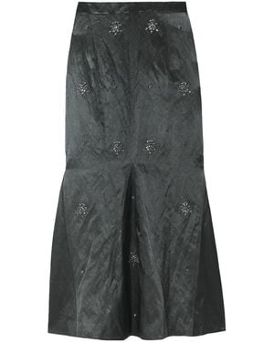 Huishan Zhang Crystal-Embellished Maxi Skirt - Grey