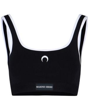 Marine Serre Logo Bra - Black
