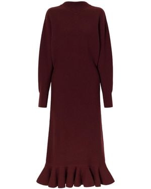 Lanvin Wool And Cashmere-Blend Midi Dress - Red