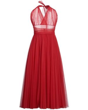 Dolce & Gabbana Sleeveless Solid Chiffon Dress - Red