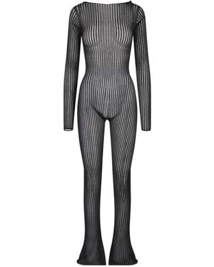 Dondup Erotica Striped Jumpsuit - Gray