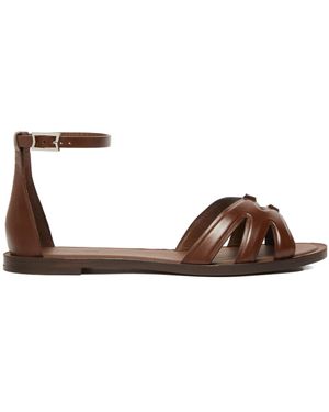 VIP【関税送料無料】希少 MAX MARA BROWN VERAFLAT SANDALS Max Mara Leather Sandals | Brown | FARFETCH